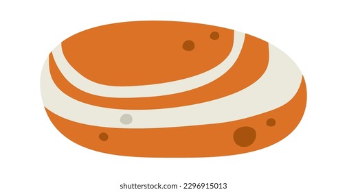 Stone with pattern Decorative mineral. Vector illustration