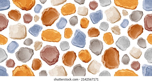 Stone pattern. Vector rock texture background. Seamless stone wall. Abstract pebble tile. Old material design. Cobblestone floor. Cartoon granite brick wallpaper. Rock texture seamless background