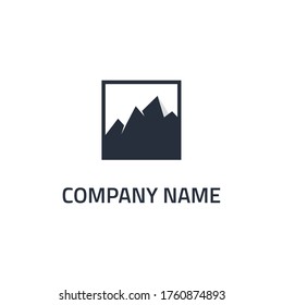 stone peaks design logo vector icon