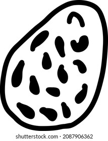 Stone or Pebble. Vector illustration in the style of a doodle