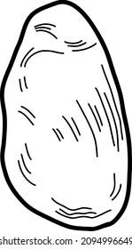 Stone or Pebble. Vector illustration in the style of a doodle