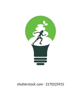 Vector de la plantilla de diseño del logotipo de la bombilla fisioterapéutica de piedra. Creativo vector de diseño del logotipo de piedras de spa abstractas.