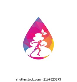 Vector de la plantilla de diseño del logotipo de la gota fisioterapéutica de piedra. Creativo vector de diseño del logotipo de piedras de spa abstractas.