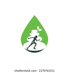 Stone physiotherapy drop logo design template vector. Creative abstract spa stones logo design vector.