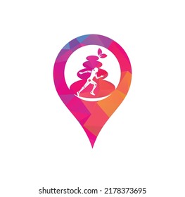 Stone physiotherapy gps logo design template vector. Creative abstract spa stones logo design vector.
