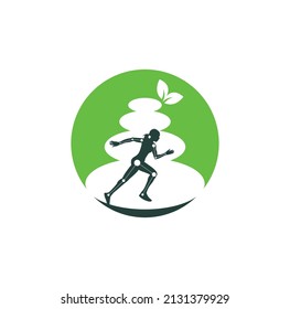 Stone physiotherapy logo design template vector. Creative abstract spa stones logo design vector.	