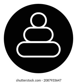 Stone Pile Pyramid Flat Icon Isolated On White Background
