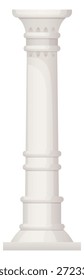 Stone pillar. Cartoon facade column in classic style