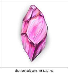 Stone pink topaz crystal vector