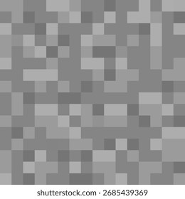 Textura de bloco de pixel de pedra. Design de cubo de granito de 8 bits sem costura em tons de cinza. Ótimo para wallpapers de jogos retro, interfaces digitais, cartazes ou maquetes criativos.
