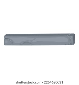 Stone plate, board, banner for games. GUI design element. Rock, metal panel, button, key, frame, arrow, object for navigation. Flat vector illustration isolated on white background.