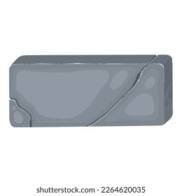 Placa de piedra, tablero, banner para juegos. elemento de diseño gráfico. Rock, panel metálico, botón, tecla, marco, flecha, objeto para navegación. Ilustración vectorial plana aislada en fondo blanco.