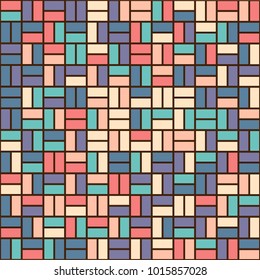 Stone plate paving pattern. Abstract geometric shapes ornament vector illustration. Mosaic tracery texture background.