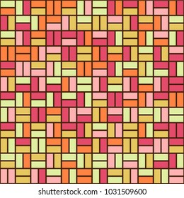 Stone plate paving pattern. Abstract geometric shapes ornament vector illustration. Mosaic tracery texture background.