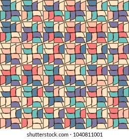 Stone plate paving pattern. Abstract geometric shapes ornament vector illustration. Mosaic tracery texture background.