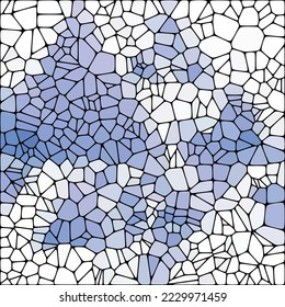 Stone plate paving pattern. Abstract geometric colorful shapes ornament vector texture. Blue Pebbls.