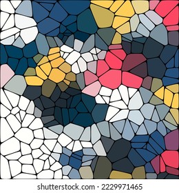 Stone plate paving pattern. Abstract geometric colorful shapes ornament vector texture. Color Pebbls.