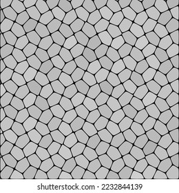 Patrón de pavimento de placas de piedra. Resumen de formas geométricas coloridas ornamenta textura vectorial. Gris Pebbls.