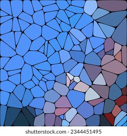 Patrón de pavimento de placas de piedra. Resumen de formas geométricas coloridas ornamenta textura vectorial. Pebbls azules.