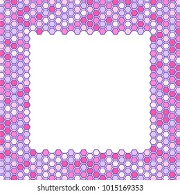 Stone plate paving pattern. Frame or border. Abstract geometric shapes ornament vector illustration. Mosaic tracery texture background.