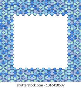 Stone plate paving pattern. Frame or border. Abstract geometric shapes ornament vector illustration. Mosaic tracery texture background.