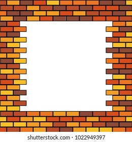 Stone plate paving pattern. Frame or border. Abstract geometric shapes ornament vector illustration. Mosaic tracery texture background.