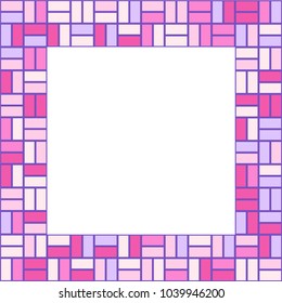Stone plate paving pattern. Frame or border. Abstract geometric shapes ornament vector illustration. Mosaic tracery texture background.