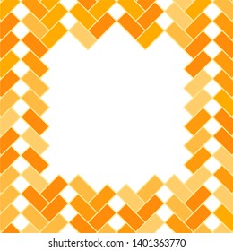Stone plate paving pattern. Frame or border. Abstract geometric shapes ornament vector illustration. Mosaic tracery texture background.