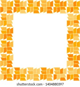 Stone plate paving pattern. Frame or border. Abstract geometric shapes ornament vector illustration. Mosaic tracery texture background.