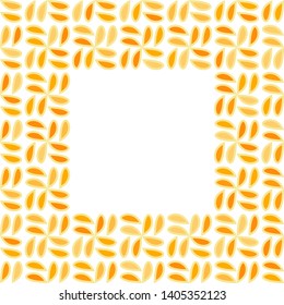 Stone plate paving pattern. Frame or border. Abstract geometric shapes ornament vector illustration. Mosaic tracery texture background.