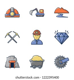 Stone Processing Icons Set Cartoon Set Stock Vector (Royalty Free ...