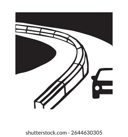 Produtos de pedra, vedações parapeteadas de estrada no vetor monocromático de jarda