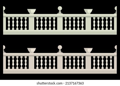 Stone railing cartoon style isolated black background