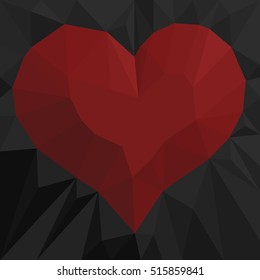 Stone red heart-shaped