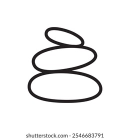 Plantilla de ilustración de diseño de Vector de línea de icono de relajación de piedra en estilo de moda