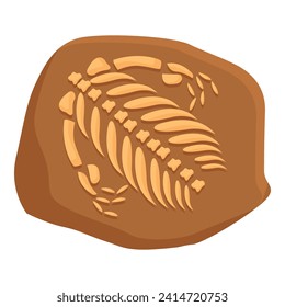 Stone remains biology icon cartoon vector. Ground stone mud. Layer fauna