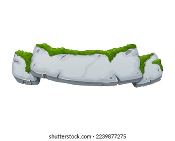 Stone ribbon. Stone banner elements for game and web in cartoon style.