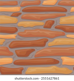 Stone road tile. Seamless game texture. Floor pattern. Vector illustration