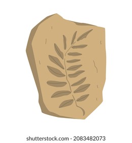 Stone or Rock with Ancient Drawing as Archeology and Paleontology Ancient Artifact and Remain Vector Illustration