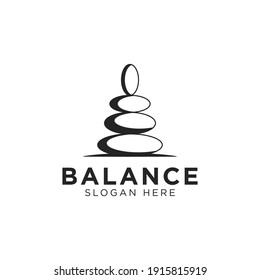 stone rock balance logo spa wellness vector emblem illustration design