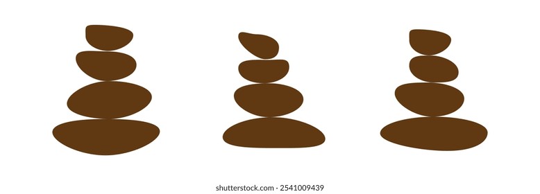 stone rock balance logo spa wellness vector circle illustration design