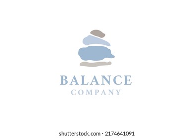 stone rock balancing logo design spa and wellness vector inspiration.