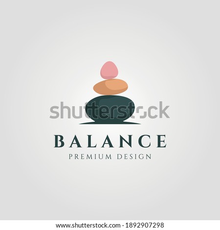 stone rock balancing zen logo wellness vector emblem illustration design