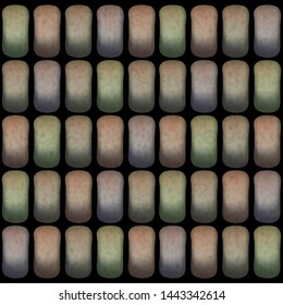 Stone rock grunge background, moss green and grey garden road bricks, mossy dirty ancient vector texture