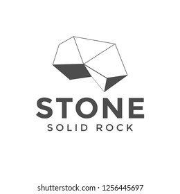 Stone rock logo design template vector illustration