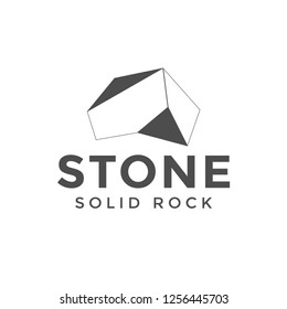 Stone rock logo design template vector illustration