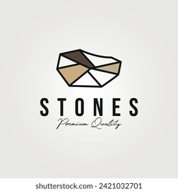 Logotipo de rock de piedra, diseño premium, vector de piedra de equilibrio elegante, plantilla Ilustración de iconos de caminatas de rock en pasos graduados