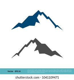Stone / Rock Mountain Icon Vector Logo Template Illustration Design. Vector EPS 10.