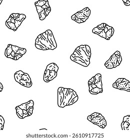 stone rock texture nature vector seamless pattern thin line illustration