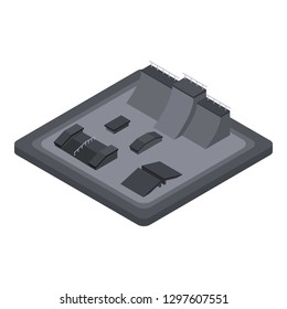 Stone roller park skate icon. Isometric of stone roller park skate vector icon for web design isolated on white background